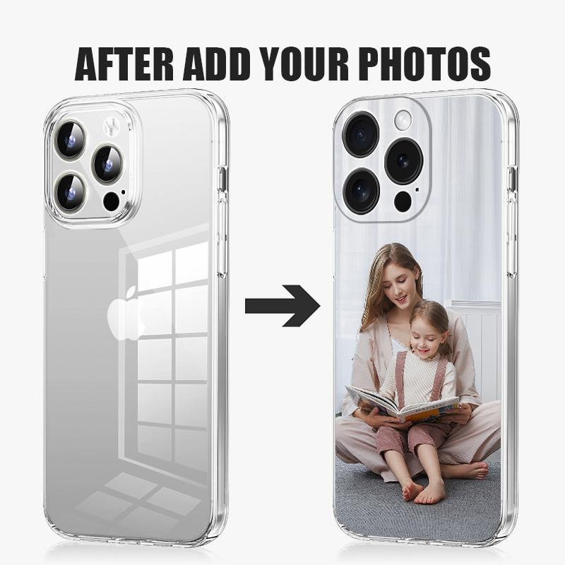 Чехол для телефона DIY с индивидуальным именем и фото для iPhone Air 17 16 16e 15 14 13 12 11 Pro Max 16 Plus 17 Pro Ударопрочный Прозрачный Жесткий Чехол