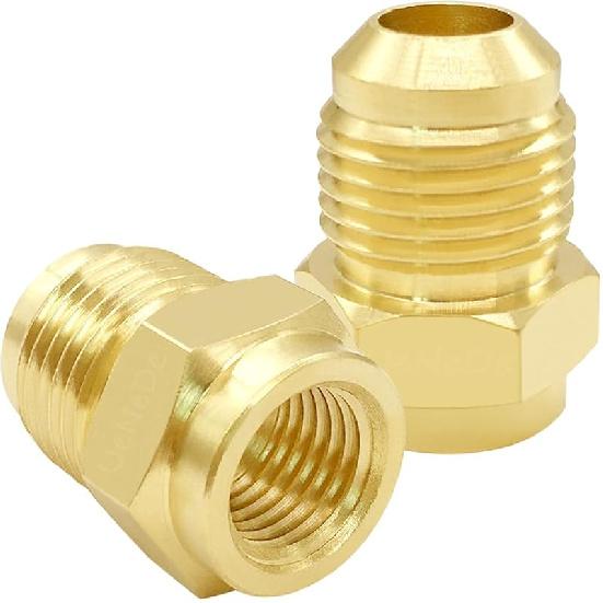 2PCS Brass Flare Coupler 1/2" Flare Female to 3/8" Flare Male Tube Gas Adapter Nipples Pipe Fittings Hose Connectors