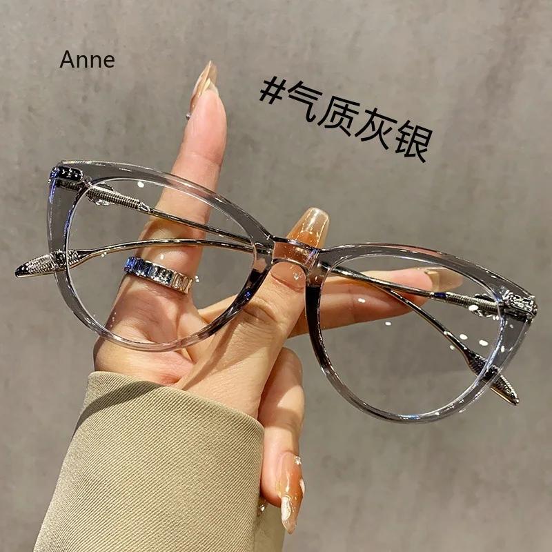 New Fashion Green Reading Glasses Luxury Women Designer Anti Blue Light Glasses Elegant Female Ultralight Cat Eye Eyewear Frames