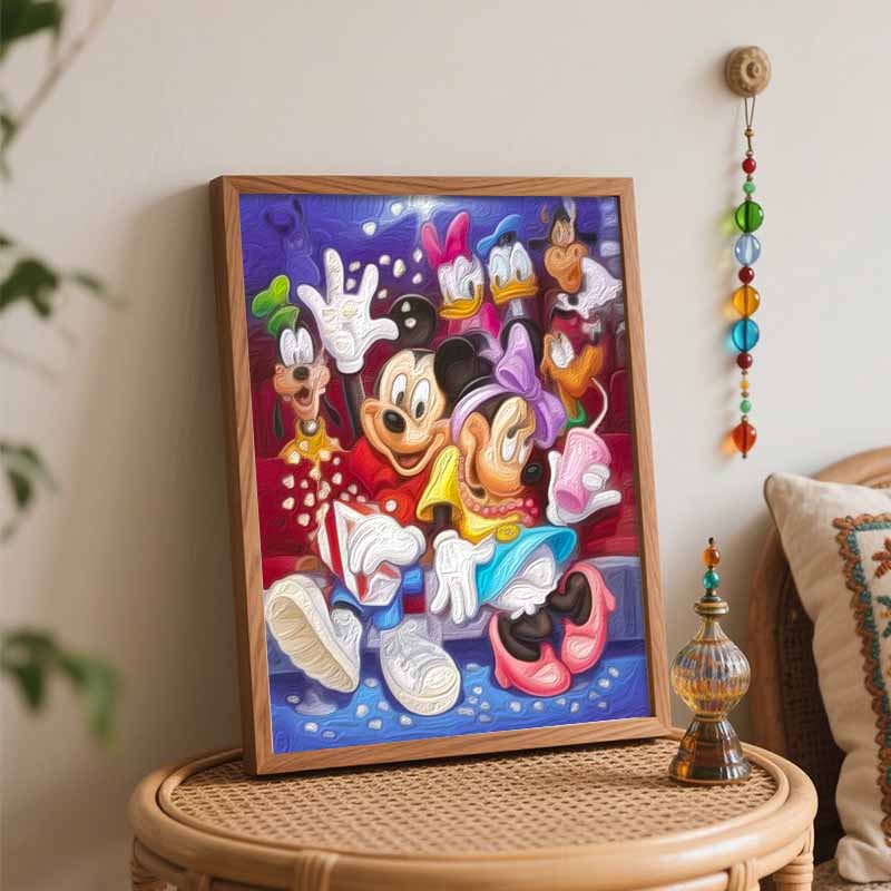 Disney Микки Минни Кинотеатр Раскраска по номерам Набор Рисование по номерам Холст DIY Картина Декор Дома Искусство Настенная Живопись Поделки Подарок