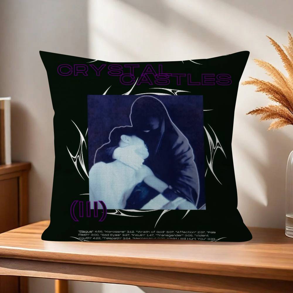 Cushion Cover Car Throw Pillow Case For Sofa Car Christmas Gift Anime Crystal Castles Band
