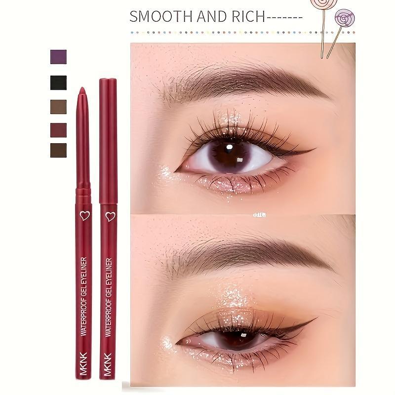 6 Colors of Smooth Waterproof Eyeliner, Automatically Retractable, Long-lasting and Smooth, Charming Eye Makeup
