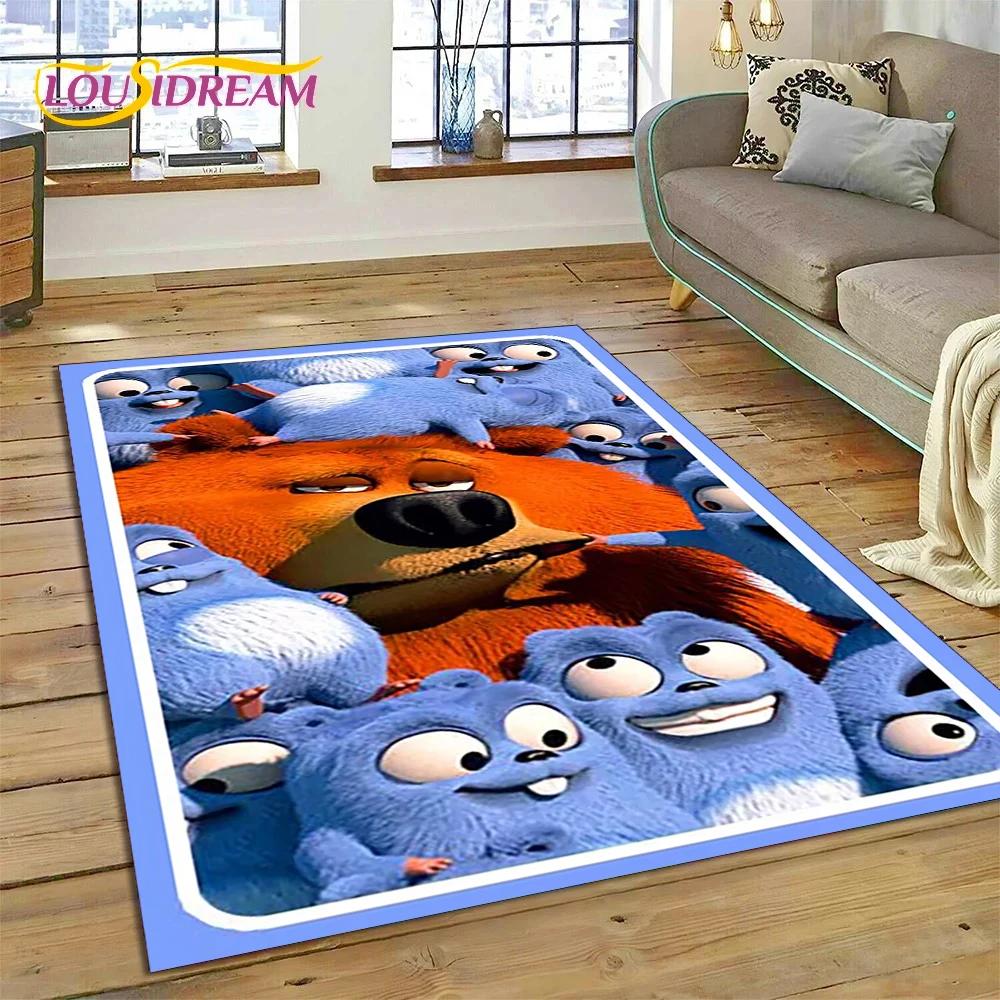 Cartoon Grizzy and The Lemmings Rug Carpet for Living Room Bedroom Home Decor,Floor Mat Non-slip Decoration for Sofa Doormat Kid