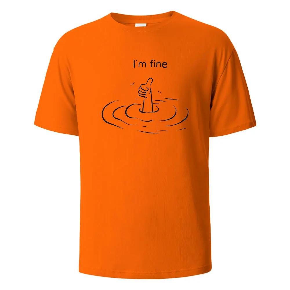 T'm Fine Print T-Shirt 100% Cotton Summer Tees For Men Women Oversize Casual Tops