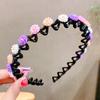Braided Double Bangs Hairpin Hairband Colorful Flower Kids Teeth Headband  Headwear