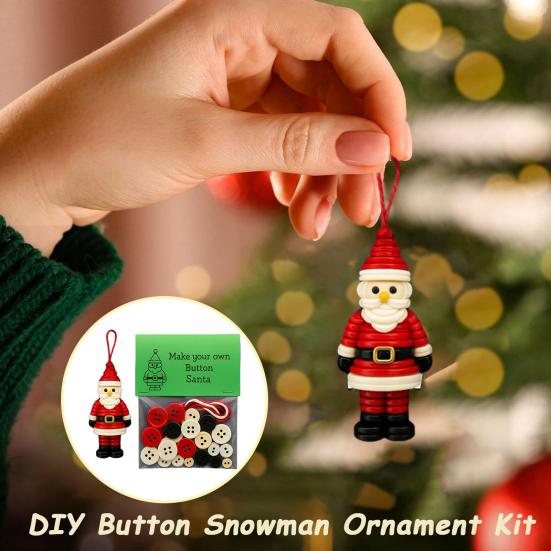 Сделай сам Рождественское украшение из пуговиц Пуговичный снеговик Набор для украшения рождественской елки