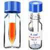 Sterile Vials with Micro-insert Screw Cap, Glass Insert Conical Bottom Shell Vials for Maximum Retrieval,6pcs