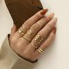 Gold Plated Eight Piece Western Designs Ring Set