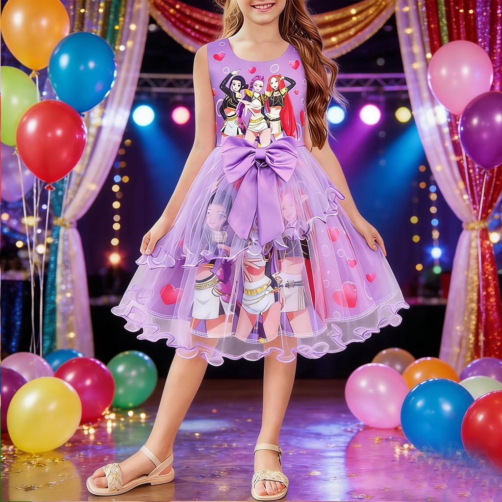 Тюлевое платье с бантом для девочек - Большое сетчатое платье-бабочка