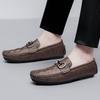 Fashion Genuine Leather Men's Loafers Shoes High Quality Muller Dress Moccasins Breathable Slip On Driving Shoes Crocodile Pattern Flats