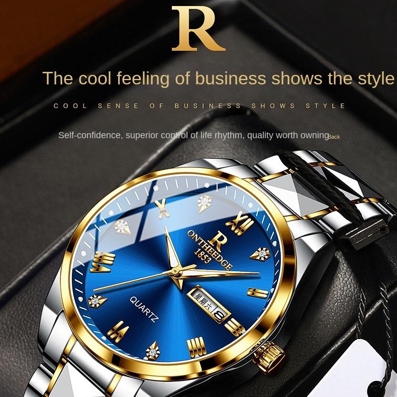 ONTHEEDGE Watch Men's Business Non-mechanical Watch Waterproof Luminous Quartz Watch