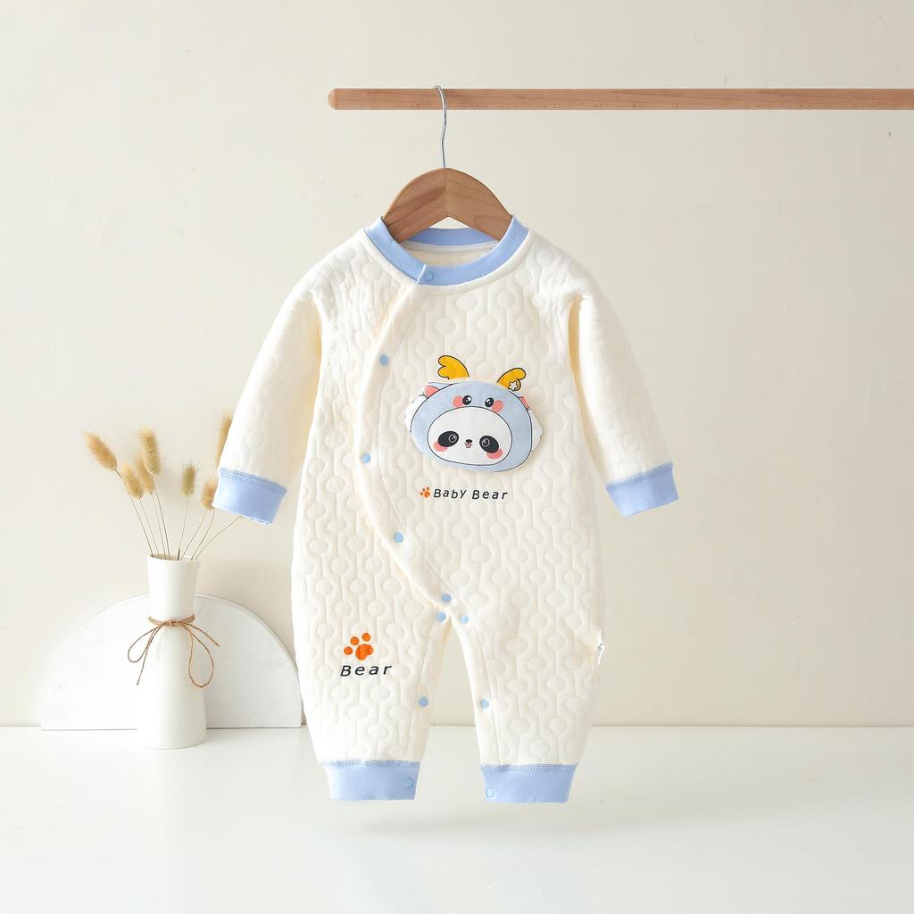 Thickened Baby Split-Leg Romper: Boys & Girls Crawling Onesie for Spring, Autumn, Winter