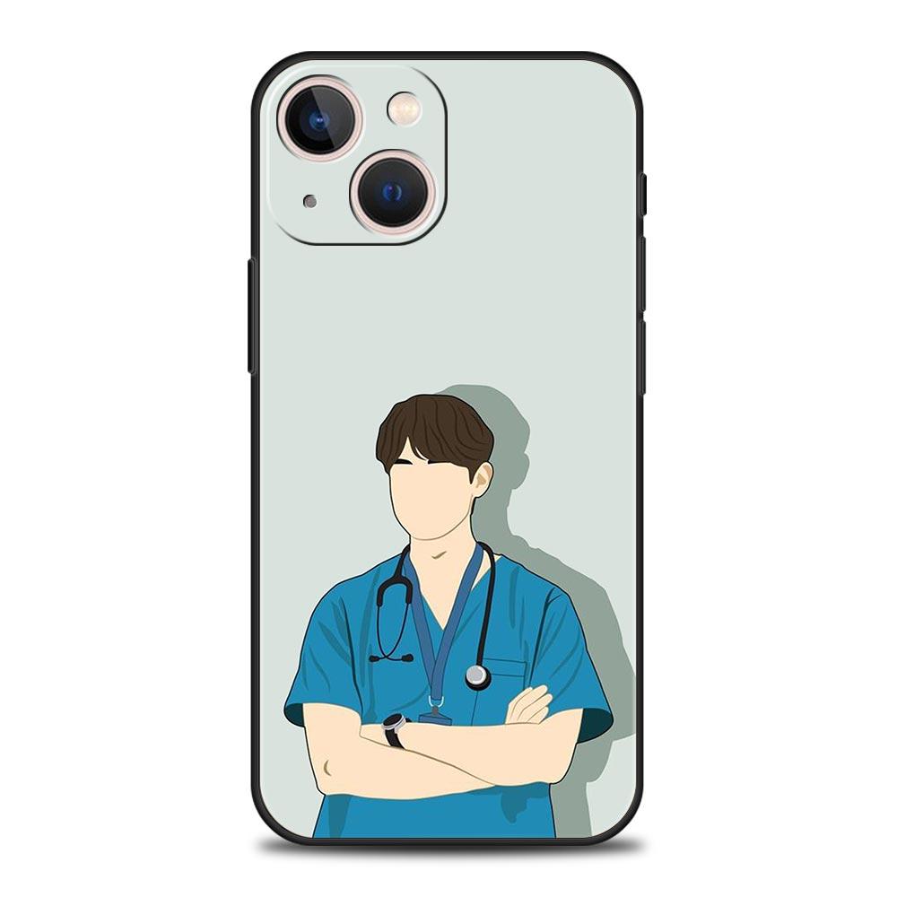 Чехол для телефона iPhone 16 15 14 13 12 11 Pro Max XS X XR SE 7 8 Plus Мягкий силиконовый Черный чехол Доктор Медсестра Медицинский Медицина