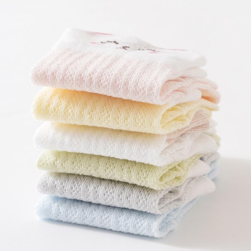 Летние детские носки для девочек и мальчиков, сетчатые тонкие детские носки с милым рисунком, мягкие и удобные носки для новорожденных 0-5 лет