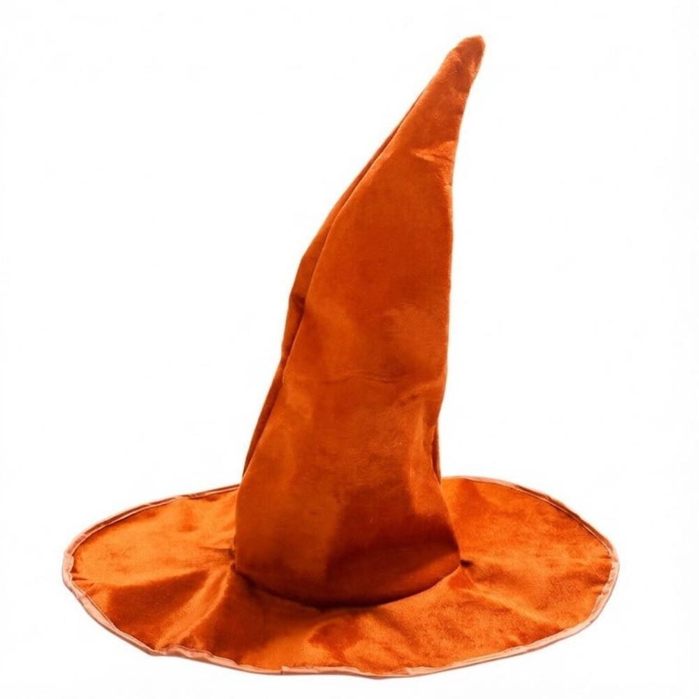Large Plush Wizard Hat Velvet Curved Tip Tall Witch Hat Retro Witch Costume Hat  Masquerade Ball
