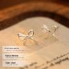Banyan Tree S999 Silver Bowknot Earrings for Women – Comfortable for Sleeping, Perfect for Students & Girly Style.