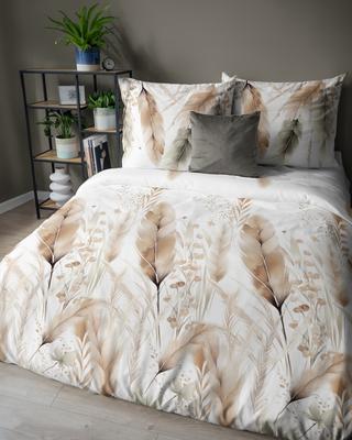 Satin Bedding 160X200 Detexpol White Rusty Cereal Ears