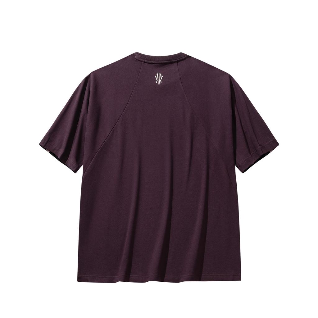 Anta Повседневная универсальная футболка свободного кроя из трикотажа для пар из баскетбольной серии Kyrie, унисекс, топ, малиново-розово-коричневый 972611101-3