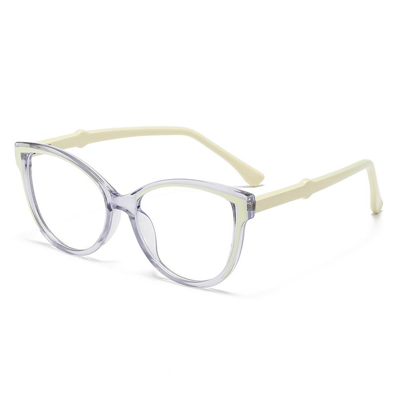 New Anti-Blue Light Glasses For Women Pc Core Legs Fashion Retro Plate Color Flat Mirror Can Be Equipped With Mirror 5702