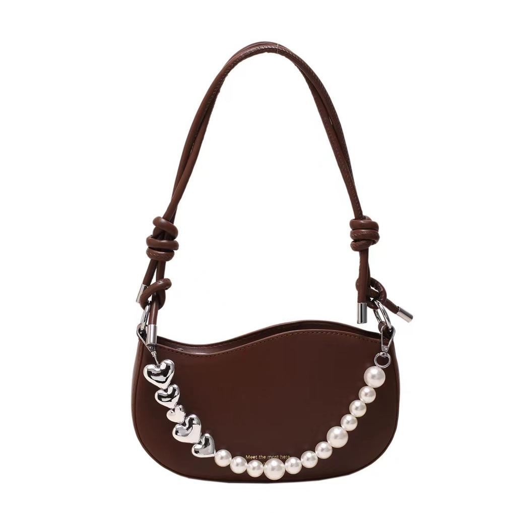 Сумки женские нишевые дизайнерские женские сумки модные портативные сумки через плечо с цепочкой из жемчуга