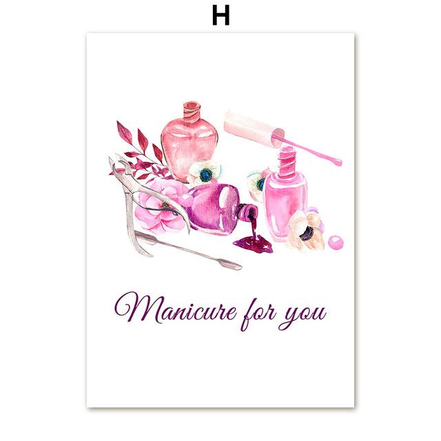 Маникюрный салон, модный макияж, настенная живопись на холсте, плакаты на скандинавскую тему и принты, настенные панно для декора гостиной, без рамки