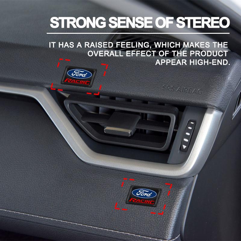 2/5/10Pcs Carbon Fiber Steering Wheel Car Logo Emblem 3D Stickers For Ford Focus Mondeo Kuga Fiesta MK7 Escort Explorer Edge 2 4 MK2 MK4