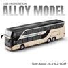 1:30 Scale Double-decker Business Bus Alloy Model Toy Car Sound Light Pull Back 5 Doors Opened Simulation Vehicle Models Toys