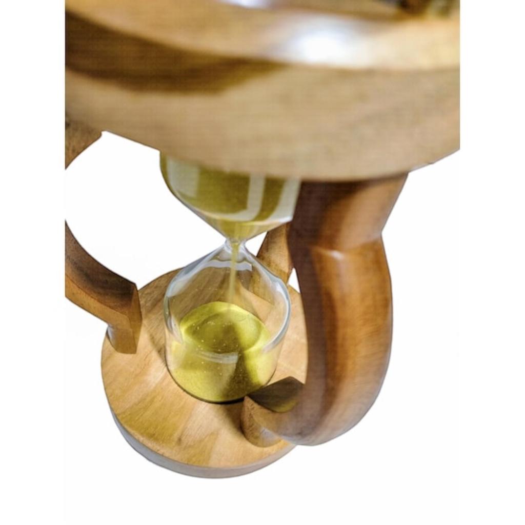 Персонализированные 10-минутные деревянные песочные часы с навигационным компасом(Круглое основание, желтое)- Деревянные украшения для дома, рождественский декор