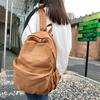 Solid Color Schoolbag High School College Student Washed Canvas Backpack Versatile Couple Backpack