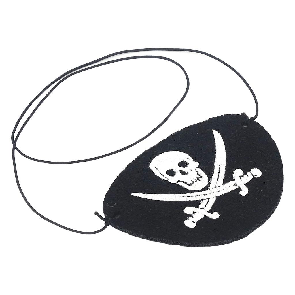 24pcs Pirate Eye Patch Skull Knife Pattern Tear Resistance Halloween Eye Patch with Adjustable