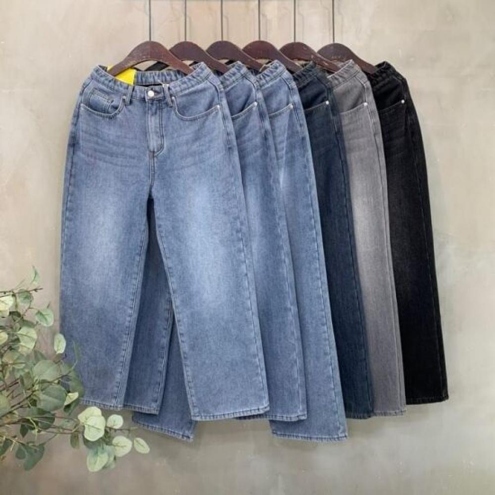 C S In The Room Ykk Zipper Velvet Hidden bandIng waShIng Straight Wide jeanS 4