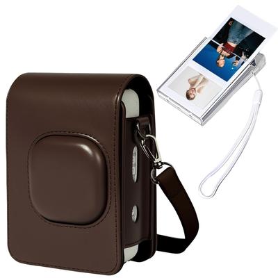 Защитный чехол для камеры, совместимый с Fujifilm Instax LiPLAY, и прозрачный футляр для пленки, аксессуары для моментальных камер, сумка из ПУ-кожи с отстегивающимся регулируемым