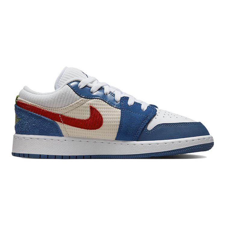 Детские кроссовки Air Jordan 1 Low SE GS Messy Room Синие французско-синие чатни DR6960-400