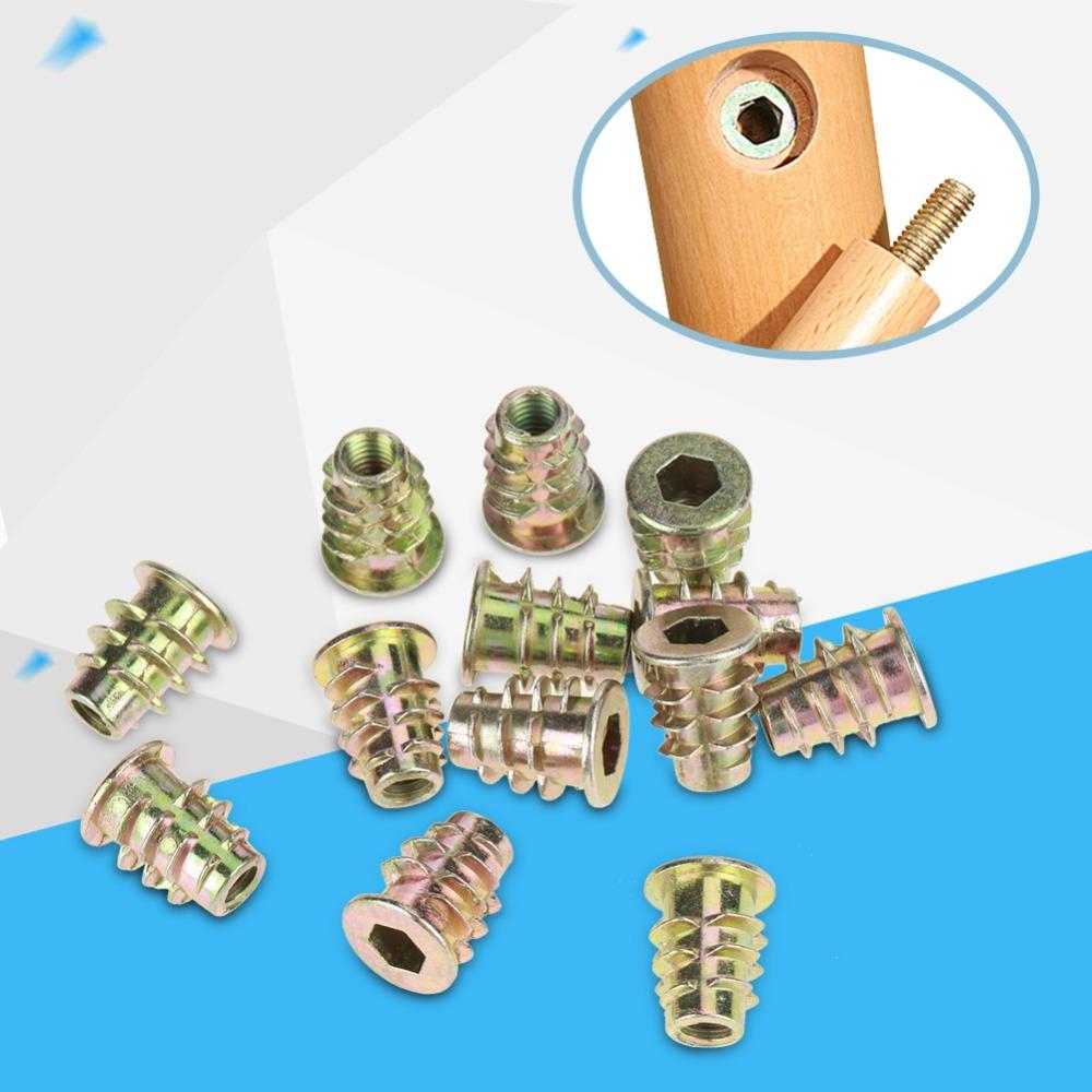 50 шт. Вставки с резьбой M5*13 мм, резьбовые гайки с шестигранной головкой, шестигранный привод, гайки из цинкового сплава, сборка мебели