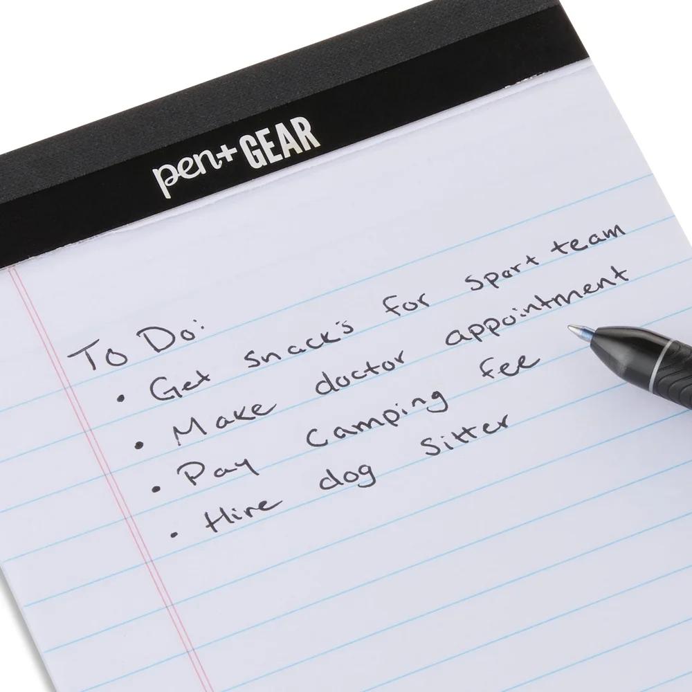 Wide Ruled Junior Legal Pads 5x8 Inches 50 Sheets White Paper 6 Pack Recycled Paper School Office Supplies