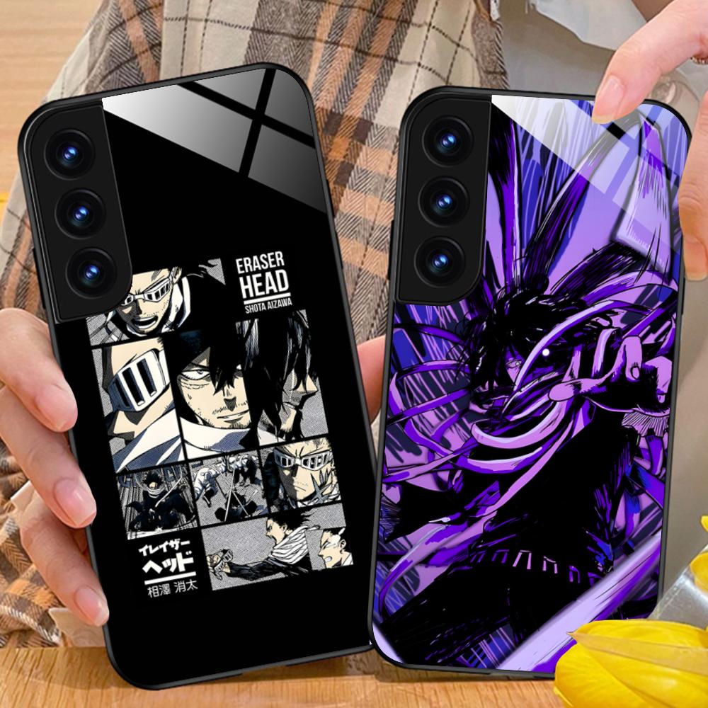 MHA Aizawa Shota Mobile Phone Case for Samsung Galaxy A56 55 54 53 52 51 36 35 34 23 16 15 5G Glass Colorful Cover Luxury Cover