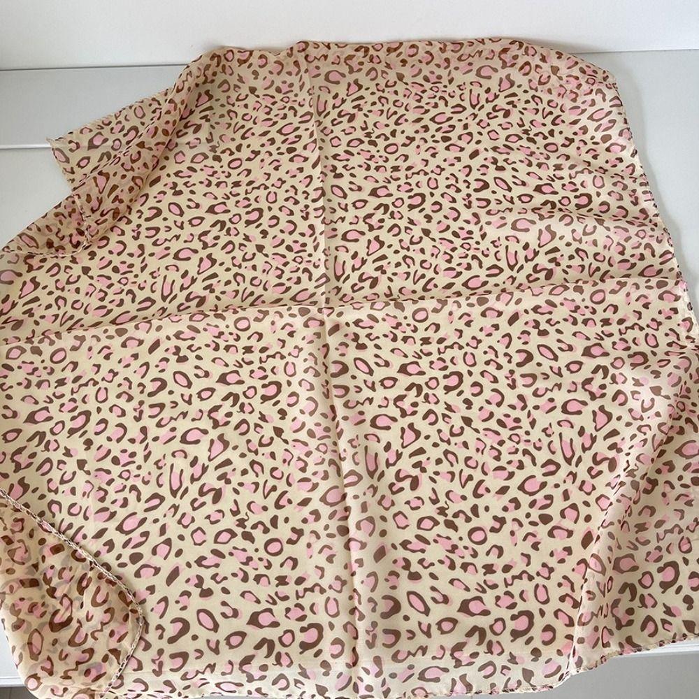 Хип-хоп Леопардовый принт Шарф для волос Острая девочка Маленький квадратный шарф Головной убор Звезда Повязка для волос Уличная одежда