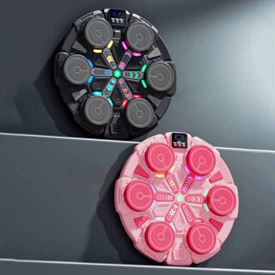 Музыкальный боксерский тренажер с перчатками, настенный, режимы скорости, регулируемый электронный боксерский тренажер, мишень, светодиодная подсветка, боксерская груша, оборудование для домашних тренировок