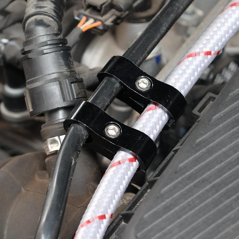 Universal Fuel Line Clamp AN6 AN8 AN10 Hose Separator Billet Aluminum Finisher for Braided Oil Gas Water Pipe Car Accessories