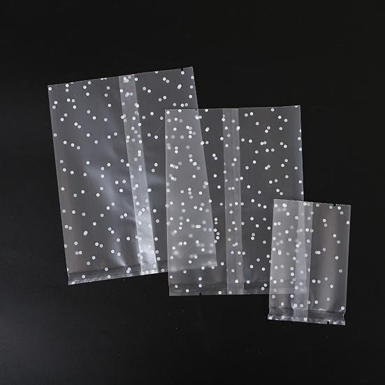 100 шт./упак., пакеты с машинной запечаткой, прозрачные водонепроницаемые пластиковые пакеты с белой точкой, вакуумный упаковщик, мешок для хранения печенья и еды для кухни