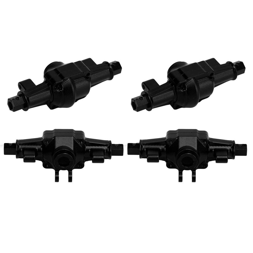 RC Front Rear Axle Housing Set Aluminum Alloy RC Axle Shell Upgrade Parts for FCX24 1 24 Crawler 6.2cm Black