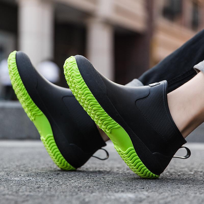 Мужские резиновые сапоги Женские ботильоны Нескользящие водонепроницаемые защитные рабочие ботинки Теплая хлопковая верхняя одежда на платформе Для влюбленных пар