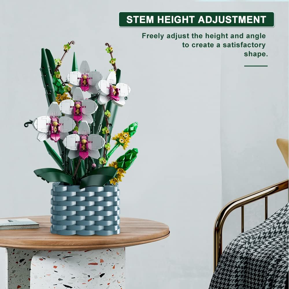 MOULD KING Цветочный строительный набор Лилия, искусственный цветок, набор строительных игрушек, модель цветка для девочек, мамы, подруги, подарок на день рождения