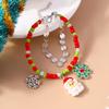Европейский и американский праздничный браслет из бисера «Снежинка» и «Санта-Клаус»