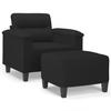 VidaXL Armchair with Footrest Black 60 Cm Microfibre Fabric, Sofa, Armchair, TV Armchair, Single Sofa, Sofa, Sofa 3201228