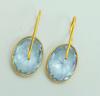 White Topaz Gemstone Gold Plated Women's And Gift Hook Earrings GPE-E156