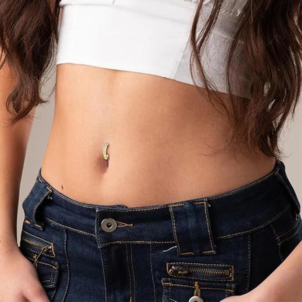 6Pcs Belly Button Ring Surgical Steel Hypoallergenic Belly Rings CZ Clicker Belly Button Piercings Kit for Women Dainty Navel Piercings Pack