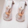 Роскошные Полностью Блестящие Серьги-Подвески из Натурального Циркона для Женщин Уникальный Дизайн Цвет Розового Золота Свадебные Украшения для Невесты Лучший Подарок