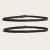 Punk Style Woven Leather Belt For Men Women With Metal Buckle For Outdoor Use