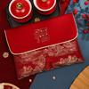 New Year Blessing Words Brocade Red Envelope Brocade Cloth Tassel Cloth Money Pocket HongBao Spring Festival New Year Money Bag